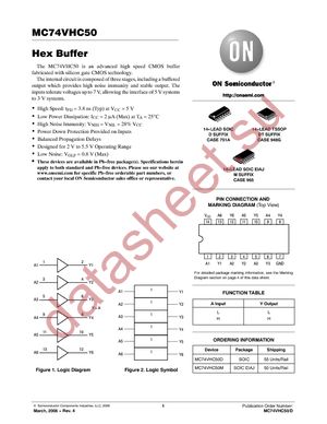 MC74VHC50MG datasheet  